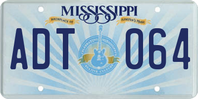 MS license plate ADT064