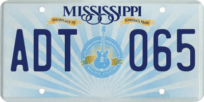 MS license plate ADT065