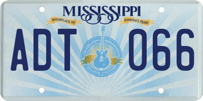 MS license plate ADT066