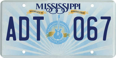 MS license plate ADT067