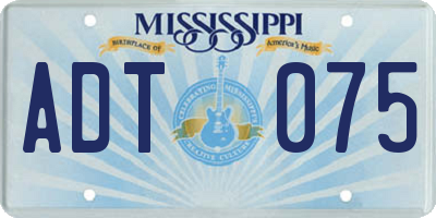 MS license plate ADT075