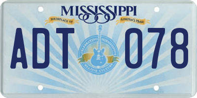 MS license plate ADT078