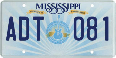 MS license plate ADT081