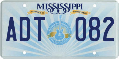MS license plate ADT082
