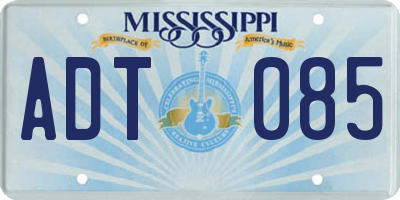 MS license plate ADT085