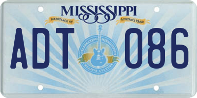 MS license plate ADT086