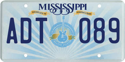 MS license plate ADT089