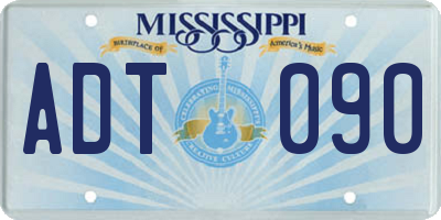 MS license plate ADT090