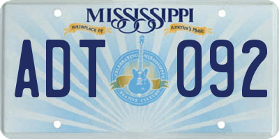 MS license plate ADT092