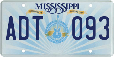 MS license plate ADT093