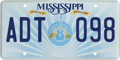 MS license plate ADT098