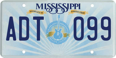 MS license plate ADT099