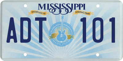 MS license plate ADT101