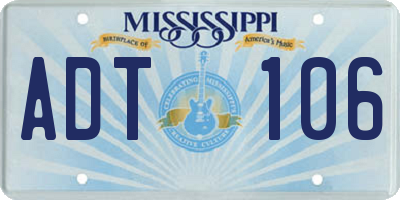MS license plate ADT106