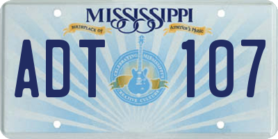MS license plate ADT107