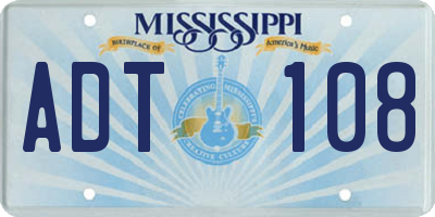 MS license plate ADT108