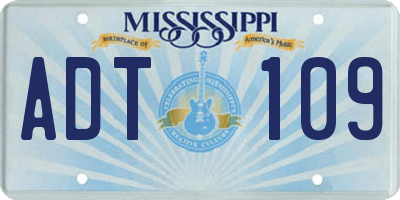MS license plate ADT109