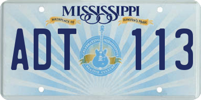 MS license plate ADT113