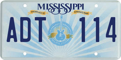 MS license plate ADT114