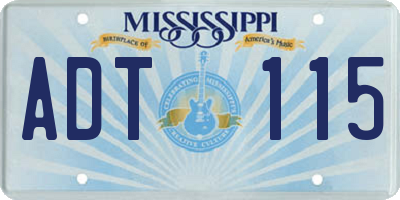 MS license plate ADT115