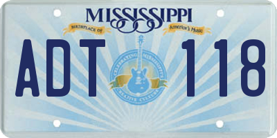 MS license plate ADT118