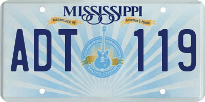 MS license plate ADT119
