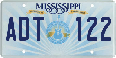 MS license plate ADT122