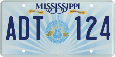 MS license plate ADT124