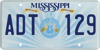 MS license plate ADT129