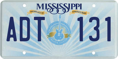 MS license plate ADT131