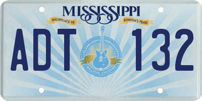 MS license plate ADT132
