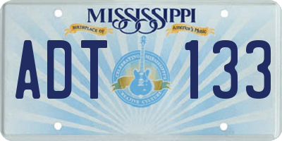 MS license plate ADT133