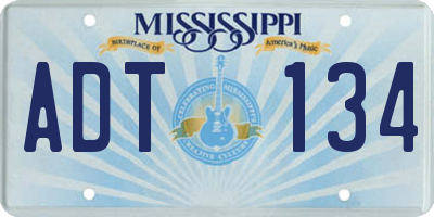 MS license plate ADT134