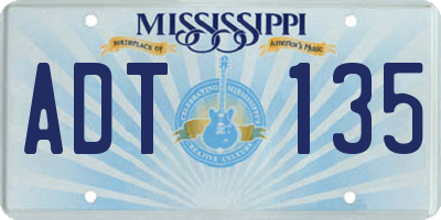 MS license plate ADT135
