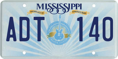 MS license plate ADT140