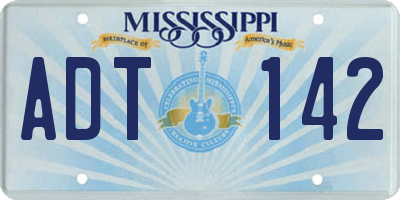 MS license plate ADT142