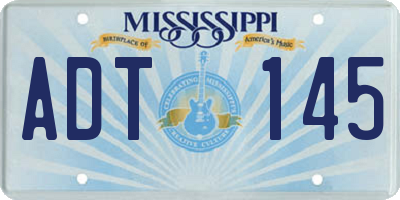 MS license plate ADT145