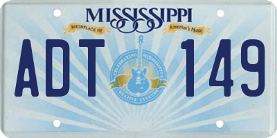 MS license plate ADT149