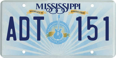 MS license plate ADT151