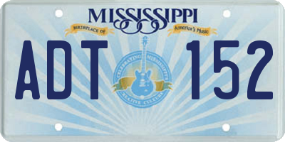 MS license plate ADT152