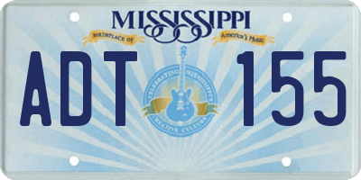 MS license plate ADT155