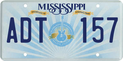 MS license plate ADT157