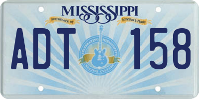 MS license plate ADT158