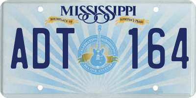 MS license plate ADT164