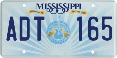MS license plate ADT165