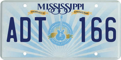 MS license plate ADT166