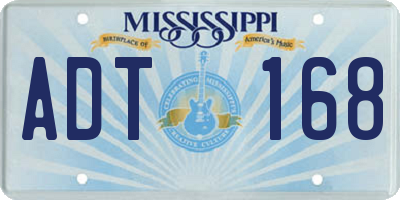 MS license plate ADT168