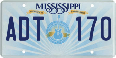 MS license plate ADT170