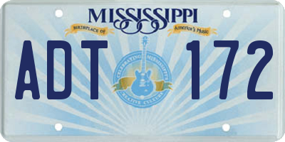 MS license plate ADT172