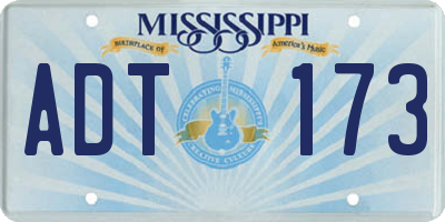 MS license plate ADT173
